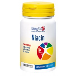 Flacone da 100 compresse di Integratore di Niancina Niacin da Longlife