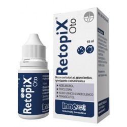 Flacone da 15ml di Gocce Auricolari per Cani e gatti Retopix da Innovet Italia