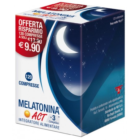 120 compresse di F&F Melatonina Act  1mg + 3 Complex Integratore