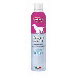 Flacone da 300ml di Shampoo Mousse Veterinario Profumo di Talco Inodorina da Pet Village