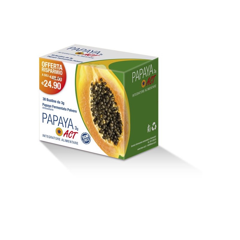 Confezione da 10 bustine di Integratore di Papaya Fermentata da Papaya Act