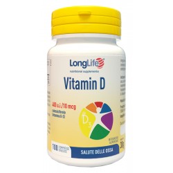Confezione da 100 compresse di Integratore per Ossa Vitamina D 400ui da Longlife