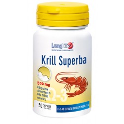Flacone da 30 capsule di Integratore Antiossidante Krill Superba da Longlife
