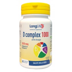 LongLife D Complex 1000 integratore di vitamina D3 in flacone da 60 compresse rivestite