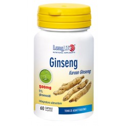 Flacone da 60 capsule di Integratore Energizzante Ginseng 5% da Longlife