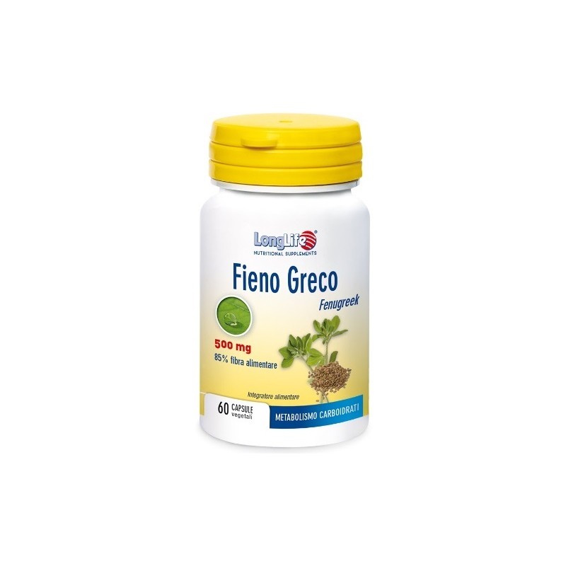 Flacone da 60 capsule di integratore per colesterolo Fieno Greco da Longlife