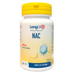 Flacone da 60 capsule vegetali di Integratore Antiossidante NAC da Longlife