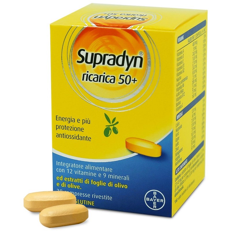 confezione 30 compresse supradyn ricarica 50+