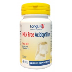 Flacone da 60 capsule vegetali di Fermenti Lattici Milk Free Acidophilus da Longlife
