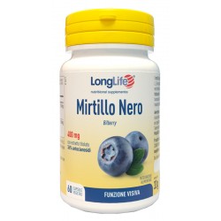 Confezione da 60 capsule vegetali di Integratore per la Vista Mirtillo Nero da Longlife