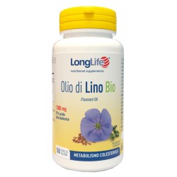 Confezione da 50 perle di Integratore per Colesterolo Olio di Lino Bio da Longlife