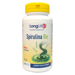 Barattolo da 100 capsule vegetali di Integratore Tonificante Spirulina Bio da Longlife