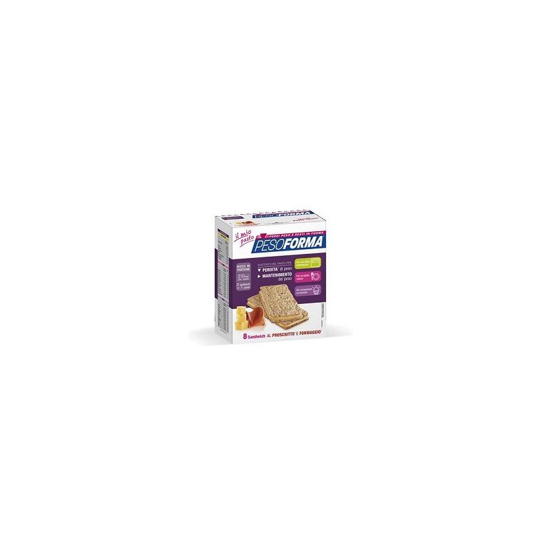 Nutrition & Sante' Italia Pesoforma Sandwich Prosciutto/formaggio 4 Pasti 8 Pezzi X 25 G