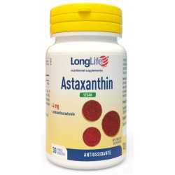 Flacone da 30 perle vegetali di Integratore per la Pelle Astaxanthin da Longlife