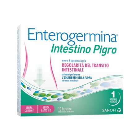 confezione 10 bustine bipartite enterogermina intestino pigro